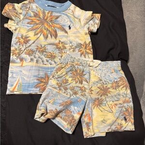 Ralph Lauren Tropical Print Shirt and Shorts Set